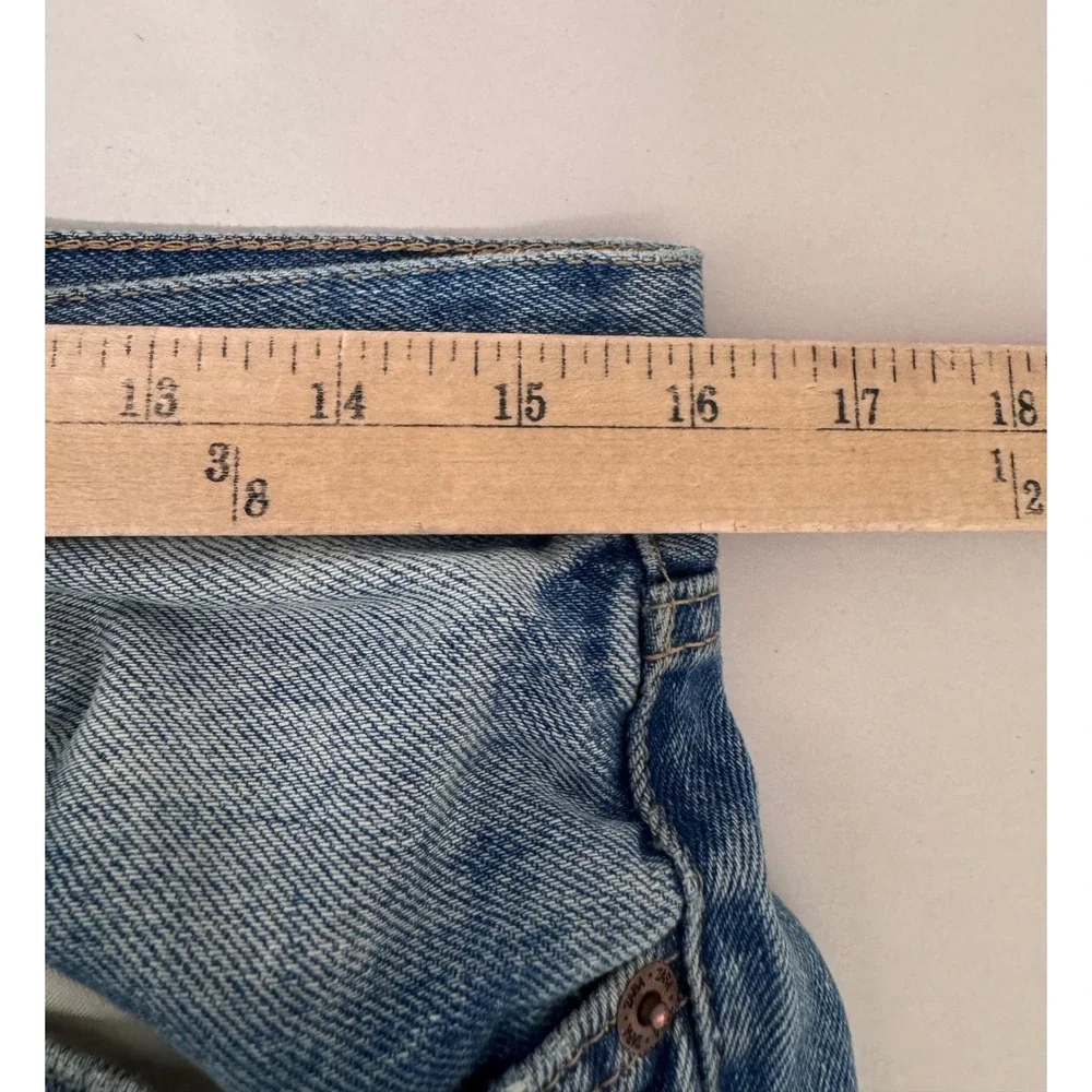 ZARA Womens High Rise Wide Leg‎ Jeans raw hem grunge baggy 90s Size 8 - Picture 4 of 7